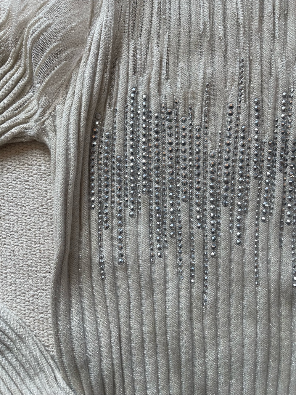 GUESS Claudine Metallic Rib Rhinestone Sweater M NWT - Picture 4 of 9
